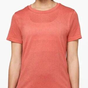 Lululemon Breeze By Short Sleeve, Coral, Size 8, Pre-Owned, Good Condition